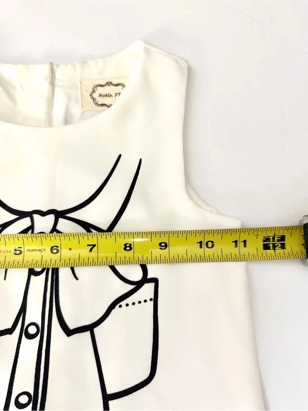 White Girls Summer Dress Sleeveless A-line Bow Print sz 100 US 3